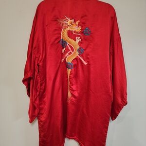 Vintage 100% Silk a Dragon Kimono Robe